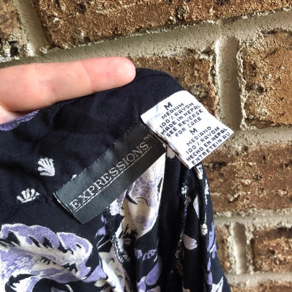 VTG 90s Expressions Cottagecore Floral Button Down Skirt - Picture 3 of 6